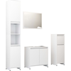 Image de vidaXL Ensemble de meubles de salle de bain 4 pièces blanc en bois composite