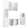Image de vidaXL Ensemble de meubles de salle de bain 4 pièces blanc en bois composite