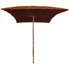 Image de vidaXL Parasol avec mât en bois 200x300 cm Terracota