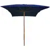 Image de vidaXL Parasol avec mât en bois 200x300 cm bleu
