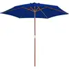 Image de vidaXL Parasol avec mât en bois 270 cm bleu