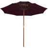 Image de vidaXL Parasol avec double toit et mât en bois rouge bordeaux 270 cm