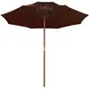 Image de vidaXL Parasol avec double toit et mât en bois Terracota 270 cm