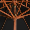 Image de vidaXL Parasol avec double toit et mât en bois noir 270 cm