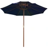 Image de vidaXL Parasol avec double toit et mât en bois bleu 270 cm