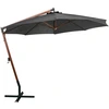 Image de vidaXL Parapluie avec mât Anthracite 3,5x2,9 m Sapin massif