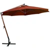 Image de vidaXL Parapluie avec mât Terracota 3,5x2,9 m Sapin massif