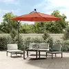 Image de vidaXL Parapluie avec éclairage LED et mât en acier Terracota