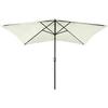 Image de vidaXL Parasol avec LED et mât en acier Blanc sable 2x3 m