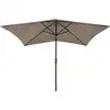 Image de vidaXL Parasol avec LED et mât en acier Taupe 2x3 m