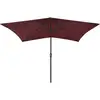 Image de vidaXL Parasol avec LED et mât en acier rouge bordeaux 2x3 m