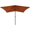 Image de vidaXL Parasol avec LED et mât en acier rouge terracotta 2x3 m