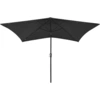 Image de vidaXL Parasol avec LED et mât en acier noir 2x3 m