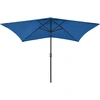 Image de vidaXL Parasol avec LED et mât en acier bleu azur 2x3 m