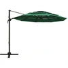 Image de vidaXL Parasol avec mât en aluminium 4 couches vert 3x3 m