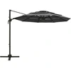 Image de vidaXL Parasol avec mât en aluminium 4 couches anthracite 3x3 m