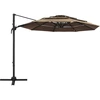Image de vidaXL Parasol avec mât en aluminium 4 couches Taupe 3x3 m