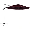 Image de vidaXL Parasol avec mât en aluminium 4 couches rouge bordeaux 3x3 m