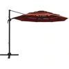 Image de vidaXL Parasol avec mât en aluminium 4 couches rouge terracotta 3x3 m