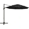 Image de vidaXL Parasol avec mât en aluminium 4 couches noir 3x3 m