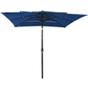 Image de vidaXL Parasol avec mât en aluminium 3 couches bleu azur 2,5x2,5 m