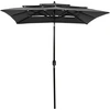 Image de vidaXL Parasol avec mât en aluminium 3 couches anthracite 2x2 m