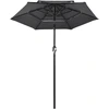 Image de vidaXL Parasol avec mât en aluminium 3 couches Anthracite 2 m