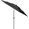 Image de vidaXL Parasol avec mât en aluminium 3 couches anthracite 3 m