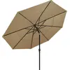 Image de vidaXL Parasol avec mât en aluminium 3 couches Taupe 3,5 m