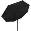 Image de vidaXL Parasol avec mât en aluminium 3 couches noir 3,5 m