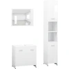 Image de vidaXL Ensemble de meubles de salle de bain 3 pièces blanc en bois composite