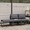 Image de vidaXL Ensemble de salon de jardin 3 pièces avec coussins Gris Poly rotin