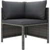 Image de vidaXL Ensemble salon de jardin 4 pièces avec coussins Poly rotin gris