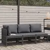 Image de vidaXL Ensemble de salon de jardin 3 pièces avec coussins Poly rotin gris