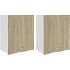 Image de vidaXL Armoires suspendues 2 pcs. Lyon Chêne Sonoma 50x31x60 cm Matériau dérivé du bois