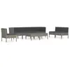 Image de vidaXL Ensemble de salon de jardin 9 pièces avec coussins Poly Rattan Gris