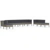 Image de vidaXL Ensemble de salon de jardin 10 pièces avec coussins Poly Rattan Gris