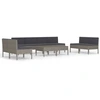 Image de vidaXL Ensemble de salon de jardin 10 pièces avec coussins Poly Rattan Gris