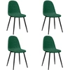 Image de vidaXL Chaises de salle à manger 4 pcs. Vert foncé velours