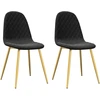 Image de vidaXL Chaise de salle à manger 2 pcs. noir velours