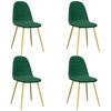 Image de vidaXL Chaises de salle à manger 4 pcs. Vert foncé velours