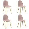 Image de vidaXL Chaises de salle à manger 4 pcs. Velours rose