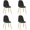 Image de vidaXL Chaise de salle à manger 4 pcs. noir velours