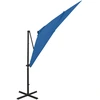 Image de vidaXL Parapluie avec éclairage LED 250 cm bleu azur