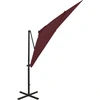 Image de vidaXL Parapluie avec éclairage LED 250 cm rouge bordeaux