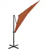 Image de vidaXL Parapluie avec éclairage LED 250 cm Terracota