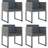 Image de vidaXL Salon de jardin 9 pièces avec coussins Poly Rattan Gris