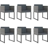 Image de vidaXL Salon de jardin 11 pièces avec coussins Poly rotin gris