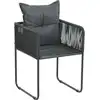 Image de vidaXL Chaises de jardin 4 pcs. avec coussins Poly rotin noir