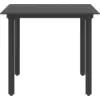 Image de vidaXL Table de jardin noire 80x80x74 cm acier et verre